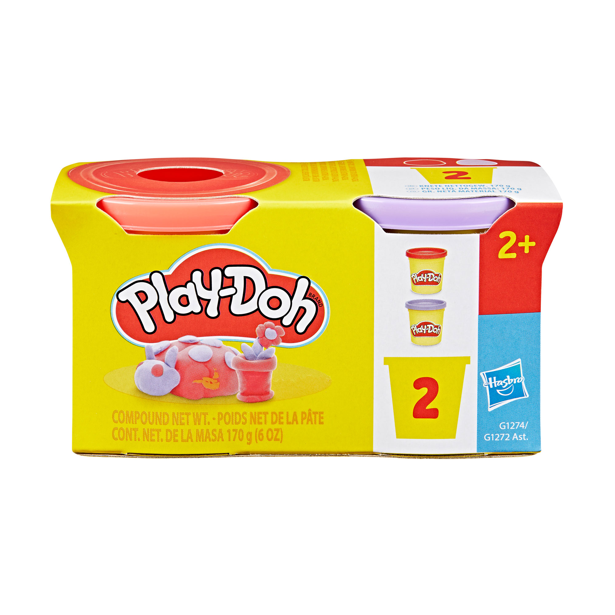 Набір маси для ліплення Play-Doh Red And Lavender, від 2 років, 2 баночки (G1272/G1274)